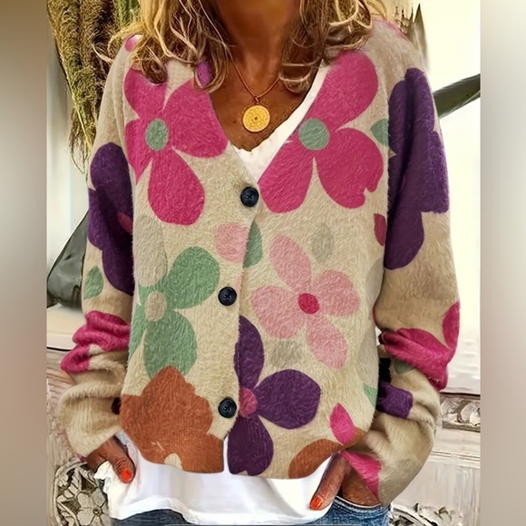 Halo & Harley Sweaters - Floral Patterned Women's Sweater